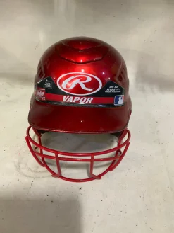 Used Rawlings SB HELMET Batting Helmet w/Mask Red MD
