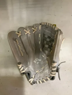 Used Rawlings SCSB110M LH Throw Fastpitch Gloves Grey 11