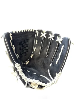 Used Rawlings SHUT OUT SERIES RH Throw Fastpitch Gloves Black 12"