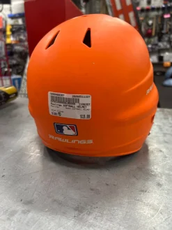 Used Rawlings SOFTBALL HELMET Batting Helmet w/Mask Orange MD