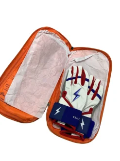 Used RED/WHT/BLUE BATTING GLOVES YOUTH SMALL BB/SB Accessory White/Royal/Red SM