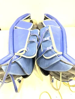 Used Reebok PREMIER SENIOR 2 Goalie Leg Pads Senior Navy Blue 34"