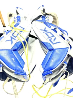 Used Reebok PREMIER SENIOR 2 Goalie Leg Pads Senior Navy Blue 34