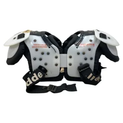 Used Riddell WARRIOR II 26-28 FB Shoulder Pads White SM