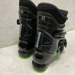 Used Rossignol COMP J3 Boys DH Ski Boot Black And Neon Green 215 MP - J03