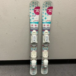 Used Rossignol TERRAIN Girls DH Ski/Binding White And Pink 92 cm