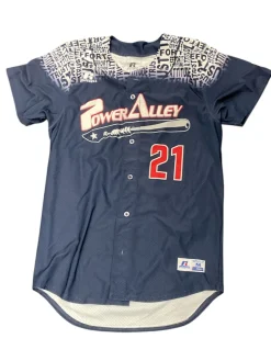 Used Russell POWER ALLEY JERSEY BB/SB Jersey Navy Blue MD