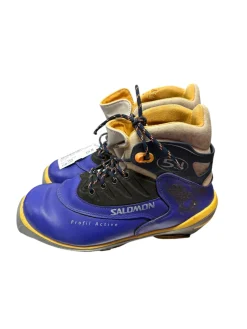 Used Salomon Boys SNS XC Ski Boots Royal Blue W 06 / JR 04-04.5