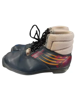 Used Salomon Boys SNS XC Ski Boots Navy Blue W 05-05.5 / JR 03.5-04