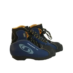 Used Salomon Boys SNS XC Ski Boots Navy Blue YT-12