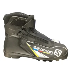 Used Salomon COMBI Boys NNN XC Ski Boots Black W 05-05.5 / JR 03.5-04