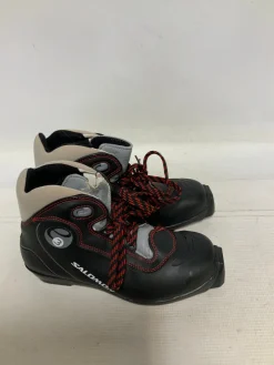 Used Salomon E3 Womens SNS XC Ski Boots Grey W 06 / JR 04-04.5