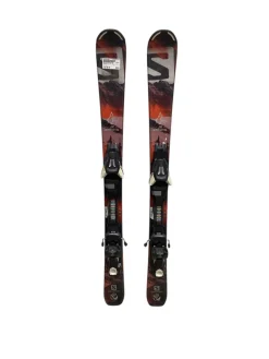 Used Salomon Q MAX JR Boys Skis Only Red 100 cm