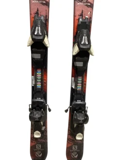 Used Salomon Q MAX JR Boys Skis Only Red 100 cm