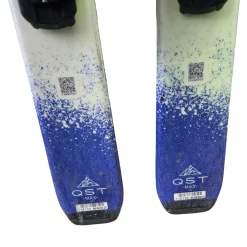 Used Salomon Q MAX JR W/ EZYTRACK BINDINGS Boys DH Ski/Binding Royal Blue 120 cm