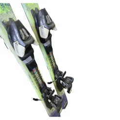 Used Salomon Q MAX JR W/ EZYTRACK BINDINGS Boys DH Ski/Binding Royal Blue 120 cm