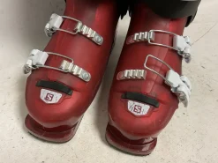 Used Salomon T3 Boys DH Ski Boot Maroon 240 MP - J06 - W07