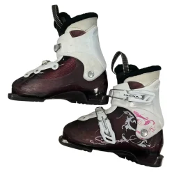 Used Salomon T2 Girls DH Ski Boot Maroon 215 MP - J03