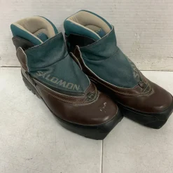 Used Salomon Womens SNS XC Ski Boots Green M 07-07.5 / W 08-08.5
