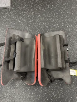 Used SLAZENGER MEGA FH Shin Guards Red 19