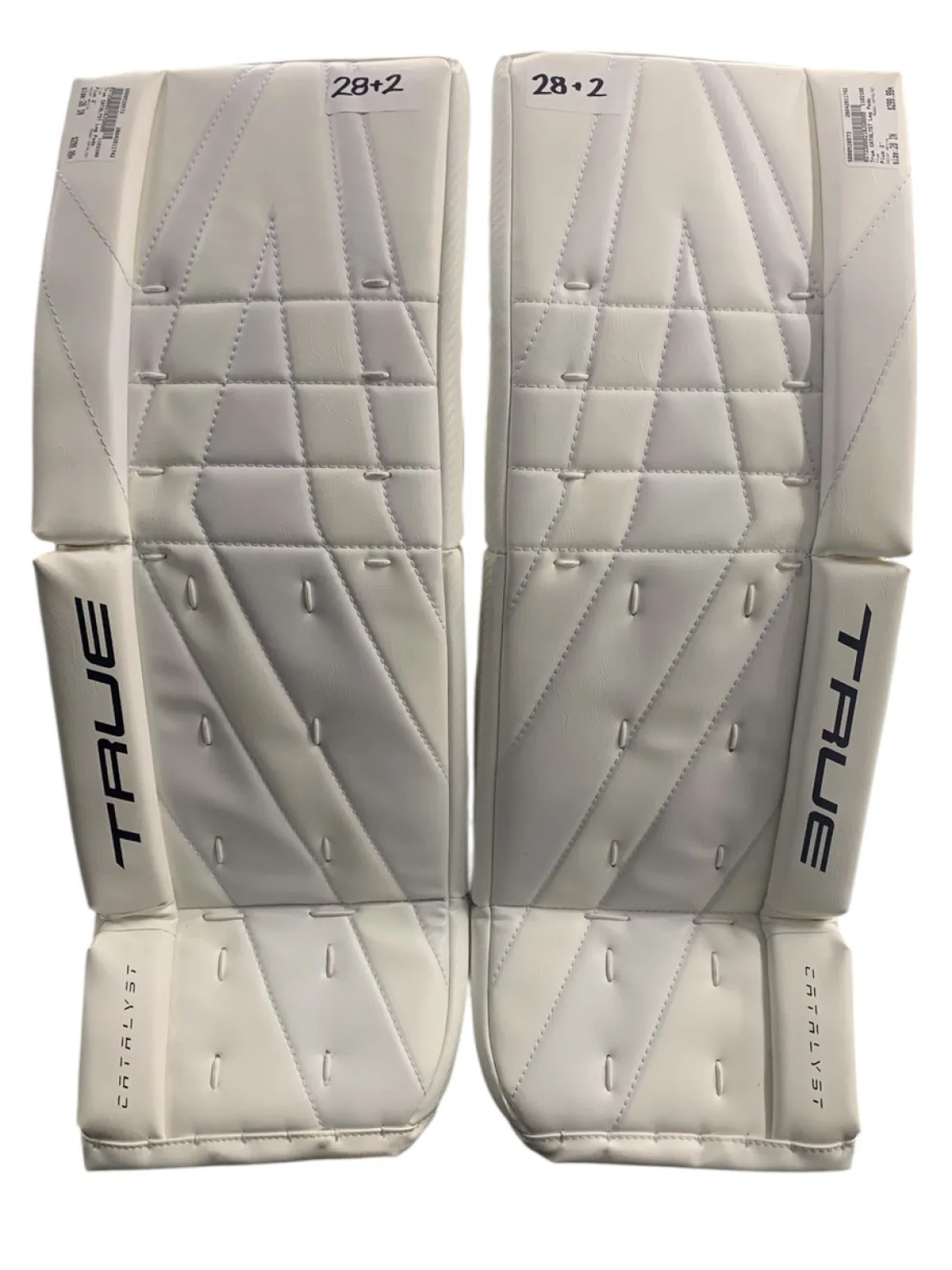 Used True CATALYST Goalie Leg Pads Junior White 28+2”
