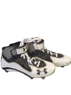 Used Under Armour Adult FB Cleats Black And White Senior 9.5