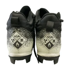 Used Under Armour BASEBALL CLEATS BB/SB Cleats White And Black Senior 12