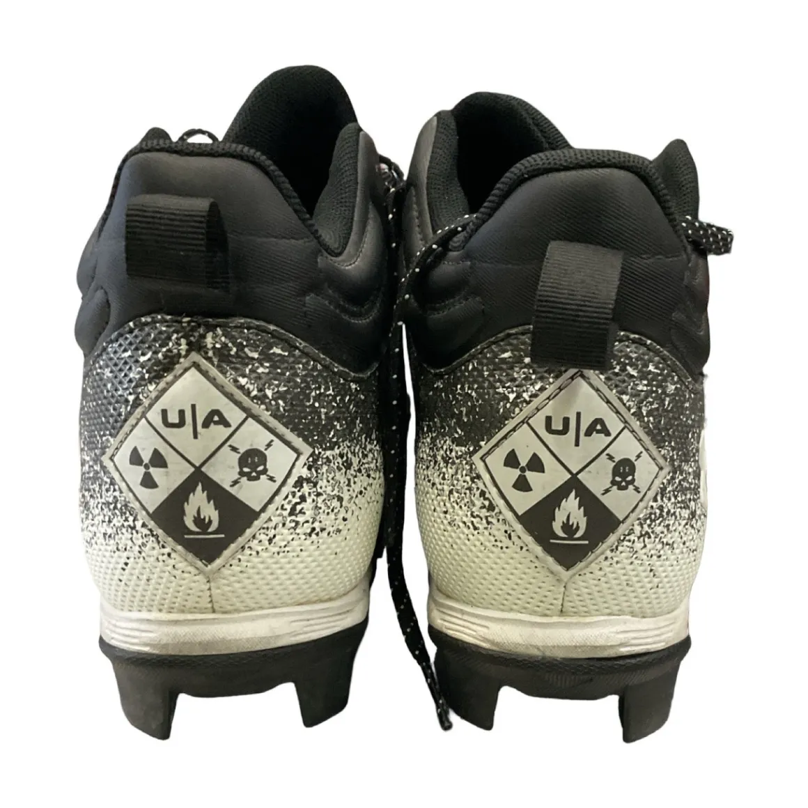 Used Under Armour BASEBALL CLEATS BB/SB Cleats White And Black Senior 12