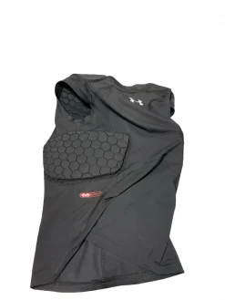 Used Under Armour BLACK COMPRESSION PADDED SHIRT FB Top Youth Black MD