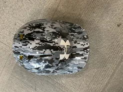 Used Under Armour DIGITAL CAMO Batting Helmet No Mask White And Navy Blue MD