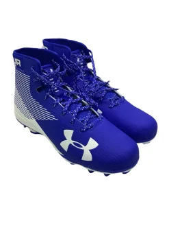 Used Under Armour HAMMER MC Adult FB Cleats Black And White Senior 10.5