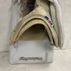 Used Vaughn 7700 Senior Goalie Blocker White And Navy Blue