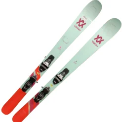 Used Volkl SECRET 102 Womens Down Hill Ski/Binding Carolina Blue 156 cm