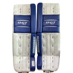 Used Warrior RITUAL GT 32+1 Goalie Leg Pads Inter White And Royal Blue 32