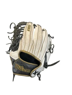 Used Wilson A10LF22T125 LH Throw Fastpitch Gloves White 12 1/2"