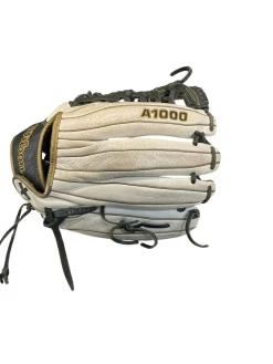 Used Wilson A10LF22T125 LH Throw Fastpitch Gloves White 12 1/2