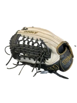 Used Wilson A10LF22T125 LH Throw Fastpitch Gloves White 12 1/2