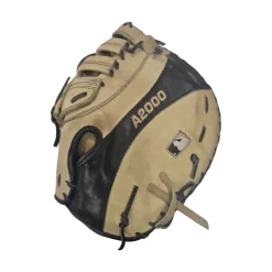 Used Wilson A2000 PRO STOCK 12 INCH FIRST BASE MITT BB/SB First Base LH Throw Tan 12